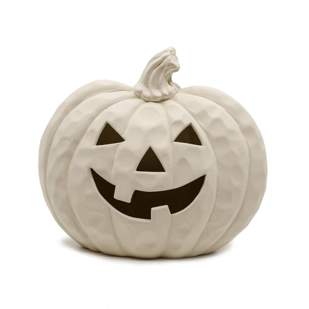 5406 Wood Whittled Jack-O-Lantern 6.75H x 7.25W