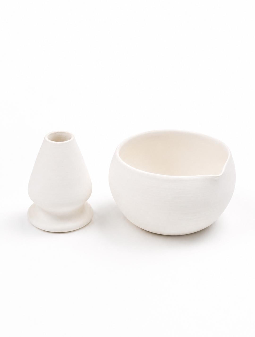 Matcha cup and whisk holder set