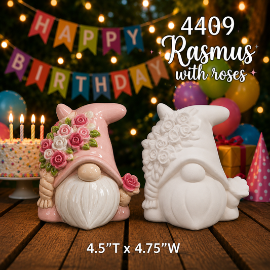 4409 Rasmus Gnome with Roses